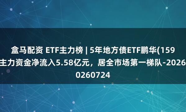 盒马配资 ETF主力榜 | 5年地方债ETF鹏华(159972)主力资金净流入5.58亿元，居全市场第一梯队-20260724